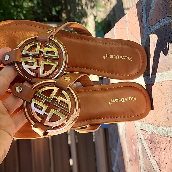 Pierre Dumas brown and gold sandals - Picture 3 of 5